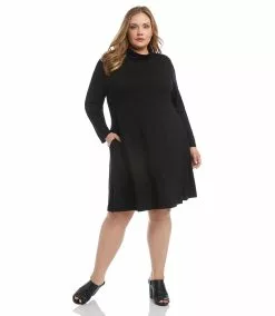 Karen Kane Plus Size Quinn Turtleneck Dress -karen kane Sales Shop karenkane 2022 fall L13394W BLK 002 1