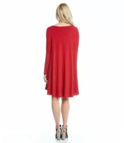 Karen Kane Long Sleeve Maggie Trapeze Dress -karen kane Sales Shop karenkane 2022 fall L13426 RED 003