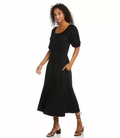 Karen Kane Peasant Artisan Dress -karen kane Sales Shop karenkane 2022 spring 1L13123 BLK 004