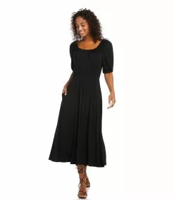 Karen Kane Peasant Artisan Dress -karen kane Sales Shop karenkane 2022 spring 1L13123 BLK 005