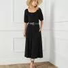 Karen Kane Peasant Artisan Dress -karen kane Sales Shop karenkane 2022 spring 1L13123 BLK 006