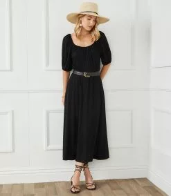 Karen Kane Peasant Artisan Dress -karen kane Sales Shop karenkane 2022 spring 1L13123 BLK 009