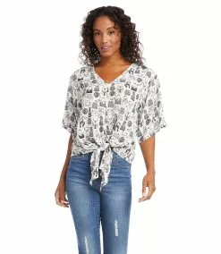 Karen Kane Petite Size Tie-Front Top