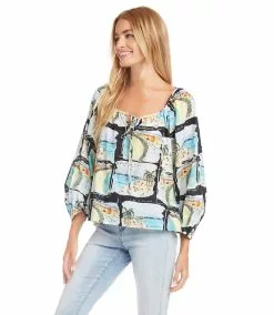 Karen Kane Petite Size Peasant Top -karen kane Sales Shop karenkane 2022 spring 1L45583P PRT 005 b00c14f7 2077 4379 8ad8 d83e8ed3d56c