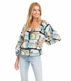 Karen Kane Petite Size Peasant Top -karen kane Sales Shop karenkane 2022 spring 1L45583P PRT 006 ca37794b ec2a 4e91 9fd5 93bd4f649d85 1