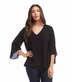 Karen Kane Bracelet Sleeve Asymmetric Top 9 Karen Kane Bracelet Sleeve Asymmetric Top -karen kane Sales Shop karenkane 2022 spring 1L55204 BLK 003