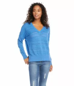 Karen Kane Jacquard Sweater -karen kane Sales Shop karenkane 2022 spring 1L89361 BLU 004