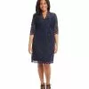 Karen Kane Plus Size V-Neck Scallop Lace Dress -karen kane Sales Shop karenkane 2022 spring DW36529 NAV 001 1