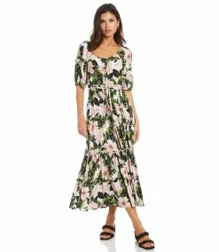 Karen Kane Poof Sleeve Dress 12 Karen Kane Poof Sleeve Dress -karen kane Sales Shop karenkane 2022 summer 2L10163 PRT 005
