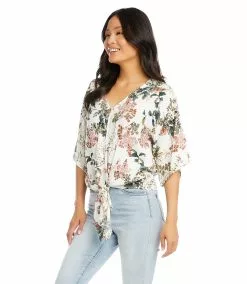 Karen Kane Tie-Front Top -karen kane Sales Shop karenkane 2022 summer 2L19601 OWH 003