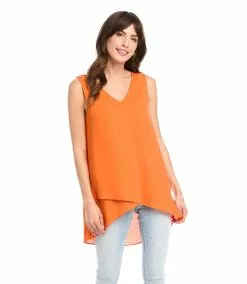 Karen Kane Layered V-Neck Tank -karen kane Sales Shop karenkane 2022 summer 2L25409 ORG 004