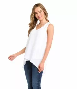 Karen Kane Layered V-Neck Tank -karen kane Sales Shop karenkane 2022 summer 2L25409 OWH 003