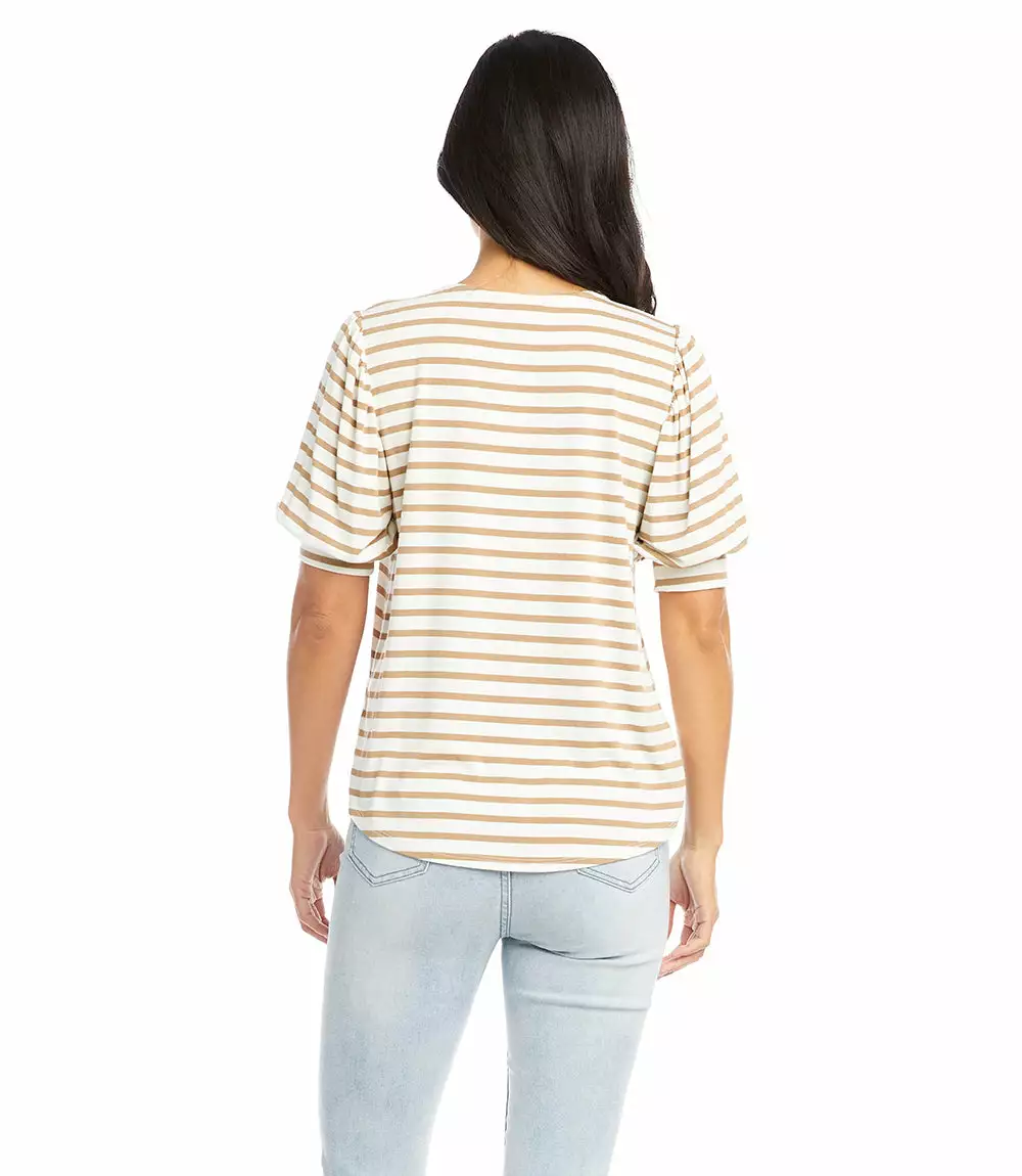 Karen Kane Petite Size Shirred Sleeve Shirttail Tee 4 Karen Kane Petite Size Shirred Sleeve Shirttail Tee - Image 2