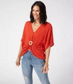 Karen Kane Rattan Buckle Twist Top -karen kane Sales Shop karenkane 2022 summer 2L55209 BOG 001