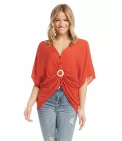 Karen Kane Rattan Buckle Twist Top -karen kane Sales Shop karenkane 2022 summer 2L55209 BOG 002