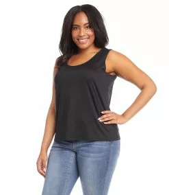 Karen Kane Plus Size Scoop Tank -karen kane Sales Shop karenkane 2022 summer L26000W BLK 003 1
