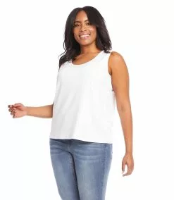 Karen Kane Plus Size Scoop Tank -karen kane Sales Shop karenkane 2022 summer L26000W WHT 003 1