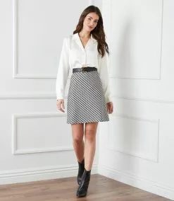 Karen Kane Bias Cut Check Skirt