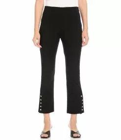 Karen Kane Petite Size Cropped Button-Up Hem Pants 9 Karen Kane Petite Size Cropped Button-Up Hem Pants -karen kane Sales Shop karenkane 2022 winter 4L09241P BLK 002