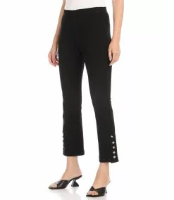 Karen Kane Petite Size Cropped Button-Up Hem Pants 8 Karen Kane Petite Size Cropped Button-Up Hem Pants -karen kane Sales Shop karenkane 2022 winter 4L09241P BLK 004
