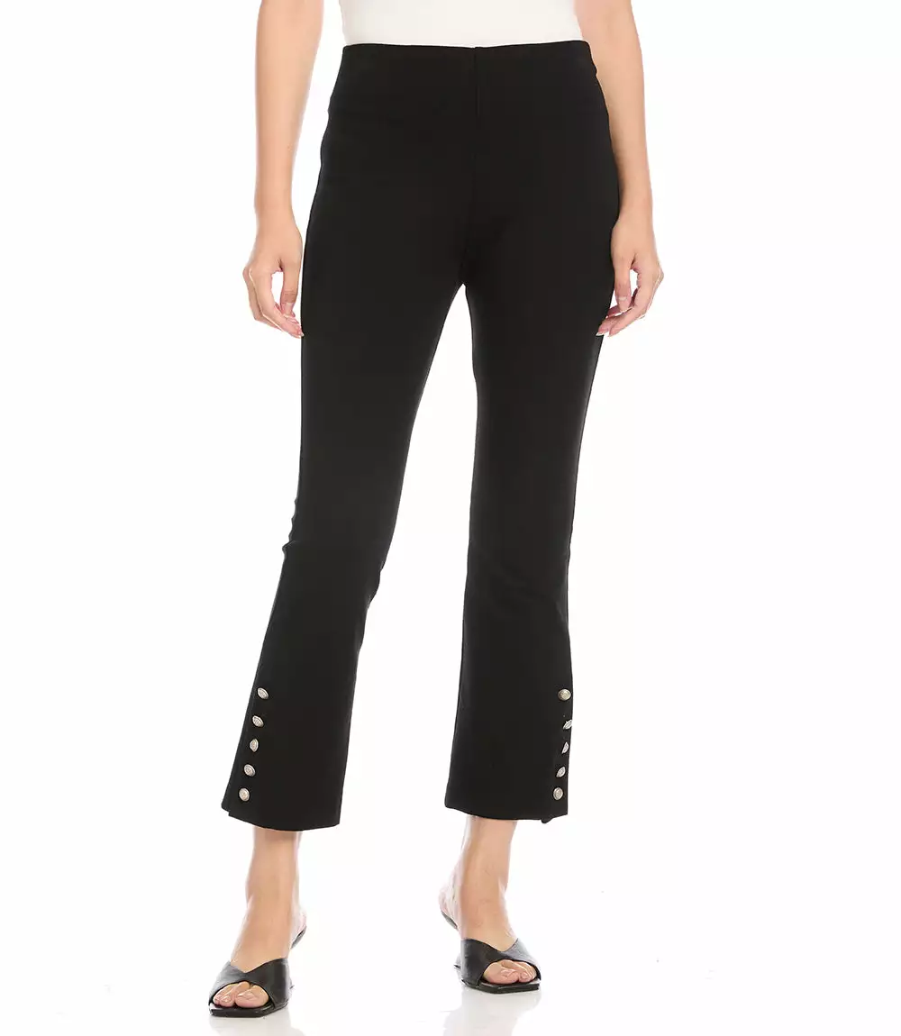 Karen Kane Petite Size Cropped Button-Up Hem Pants 2 Karen Kane Petite Size Cropped Button-Up Hem Pants