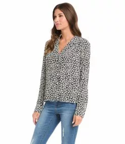 Karen Kane Long Sleeve Button-Up Shirt -karen kane Sales Shop karenkane 2022 winter 4L09606 PRT 003