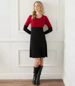 Karen Kane Contrast Scoop Neck Dress 15 Karen Kane Contrast Scoop Neck Dress -karen kane Sales Shop karenkane 2022 winter 4L13230 BWD 007
