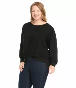 Karen Kane Plus Size Twist Front Top -karen kane Sales Shop karenkane 2022 winter 4L13231W BLK 004