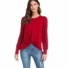 Karen Kane Twist Front Top -karen kane Sales Shop karenkane 2022 winter 4L13231 RED 001