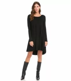 Karen Kane Petite Size Long Sleeve Maggie Dress -karen kane Sales Shop karenkane 2022 winter 4L13233P BLK 003