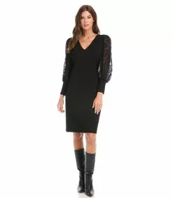 Karen Kane Petite Size Lace Sleeve Dress