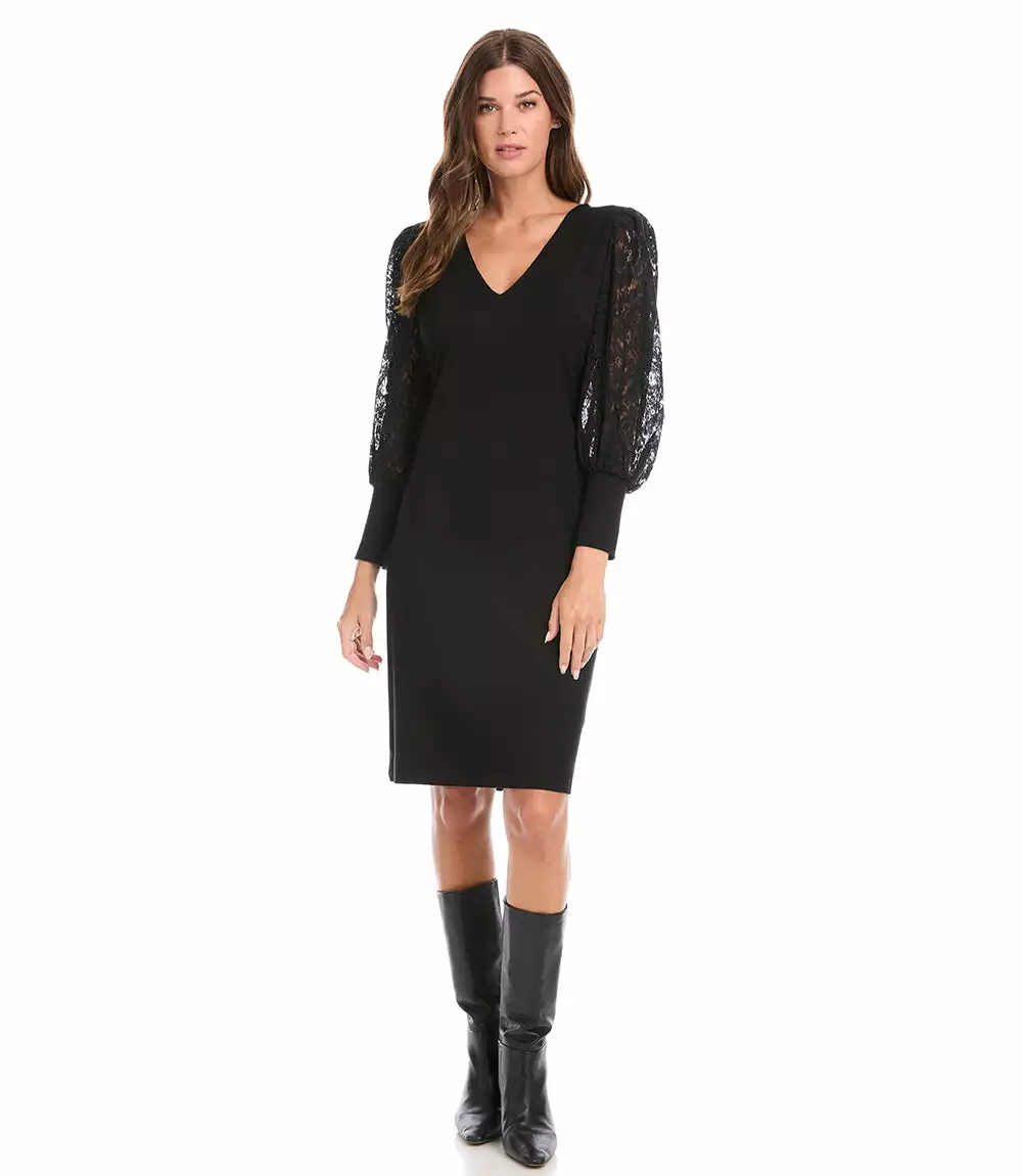 Karen Kane Petite Size Lace Sleeve Dress 3 Karen Kane Petite Size Lace Sleeve Dress