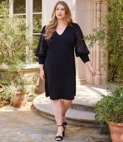 Karen Kane Plus Size Lace Sleeve Dress
