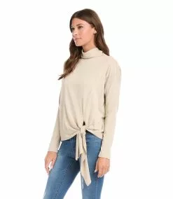 Karen Kane Mock Neck Tie-Top -karen kane Sales Shop karenkane 2022 winter 4L14333 OAT 003