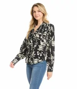 Karen Kane Long Sleeve Bow Blouse 12 Karen Kane Long Sleeve Bow Blouse -karen kane Sales Shop karenkane 2022 winter 4L16609 BLC 004