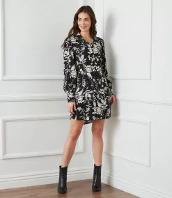 Karen Kane Blouson Sleeve Shirtdress -karen kane Sales Shop karenkane 2022 winter 4L16610 BLC 001