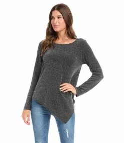 Karen Kane Asymmetric Hem Top -karen kane Sales Shop karenkane 2022 winter 4L19605 SIL 003