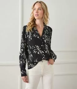 Karen Kane Long Sleeve Button-Up Shirt