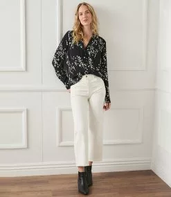 Karen Kane Long Sleeve Button-Up Shirt -karen kane Sales Shop karenkane 2022 winter 4L20603 PRT 005