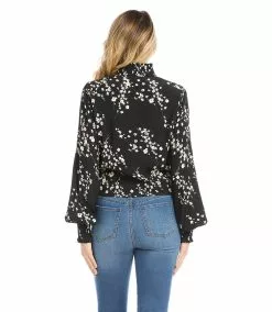 Karen Kane Tie-Front Top -karen kane Sales Shop karenkane 2022 winter 4L20604 PRT 003