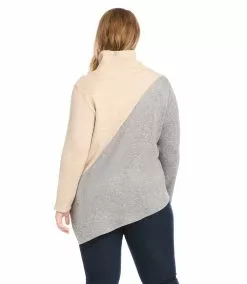 Karen Kane Plus Size Asymmetric Colorblock Top -karen kane Sales Shop karenkane 2022 winter 4L24515W GWO 004