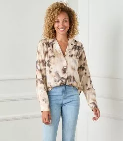 Karen Kane Long Sleeve Button-Up Shirt