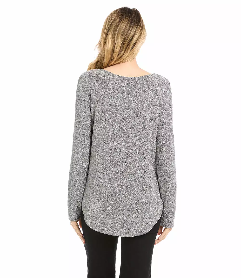 Karen Kane Metallic Knit Shirttail Top 5 Karen Kane Metallic Knit Shirttail Top - Image 3