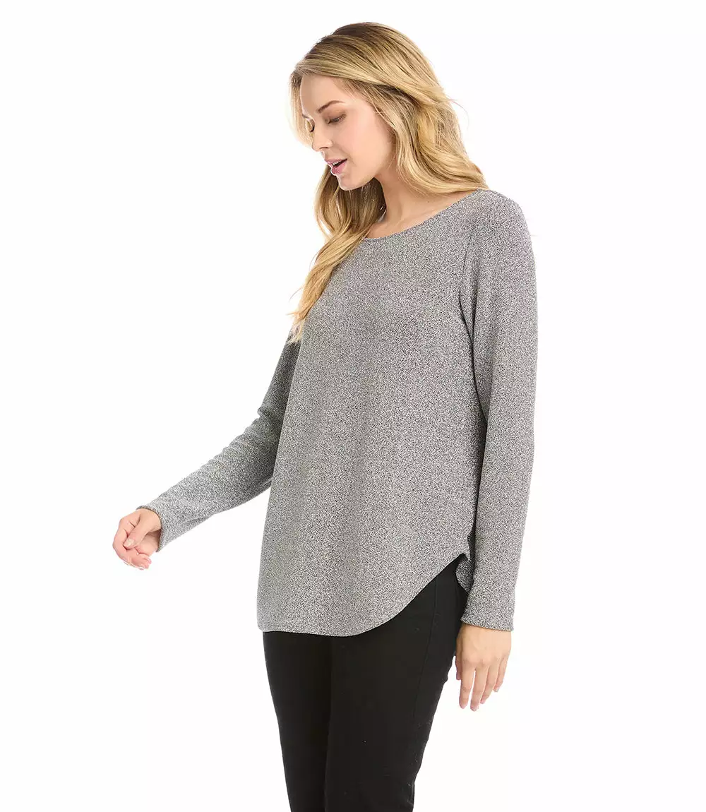 Karen Kane Metallic Knit Shirttail Top 6 Karen Kane Metallic Knit Shirttail Top - Image 4