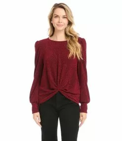Karen Kane Petite Size Puff Sleeve Top