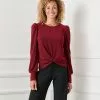 Karen Kane Puff Sleeve Top -karen kane Sales Shop karenkane 2022 winter 4L40563 RED 001