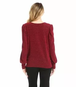 Karen Kane Puff Sleeve Top -karen kane Sales Shop karenkane 2022 winter 4L40563 RED 003