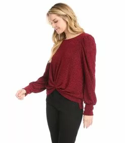Karen Kane Puff Sleeve Top -karen kane Sales Shop karenkane 2022 winter 4L40563 RED 004