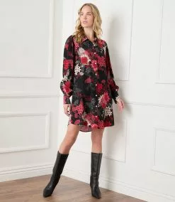 Karen Kane Blouson Sleeve Shirtdress -karen kane Sales Shop karenkane 2022 winter 4L44587 BWD 006