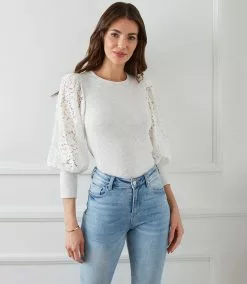 Karen Kane Lace Sleeve Top 16 Karen Kane Lace Sleeve Top -karen kane Sales Shop karenkane 2022 winter 4L56150 HEA 006